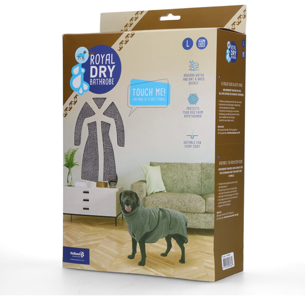 ROYA0034.png Szlafrok dla psa z mikrofibry L, długość grzbietu od 60 do 68 cm – Royal Dry - obrazek 1