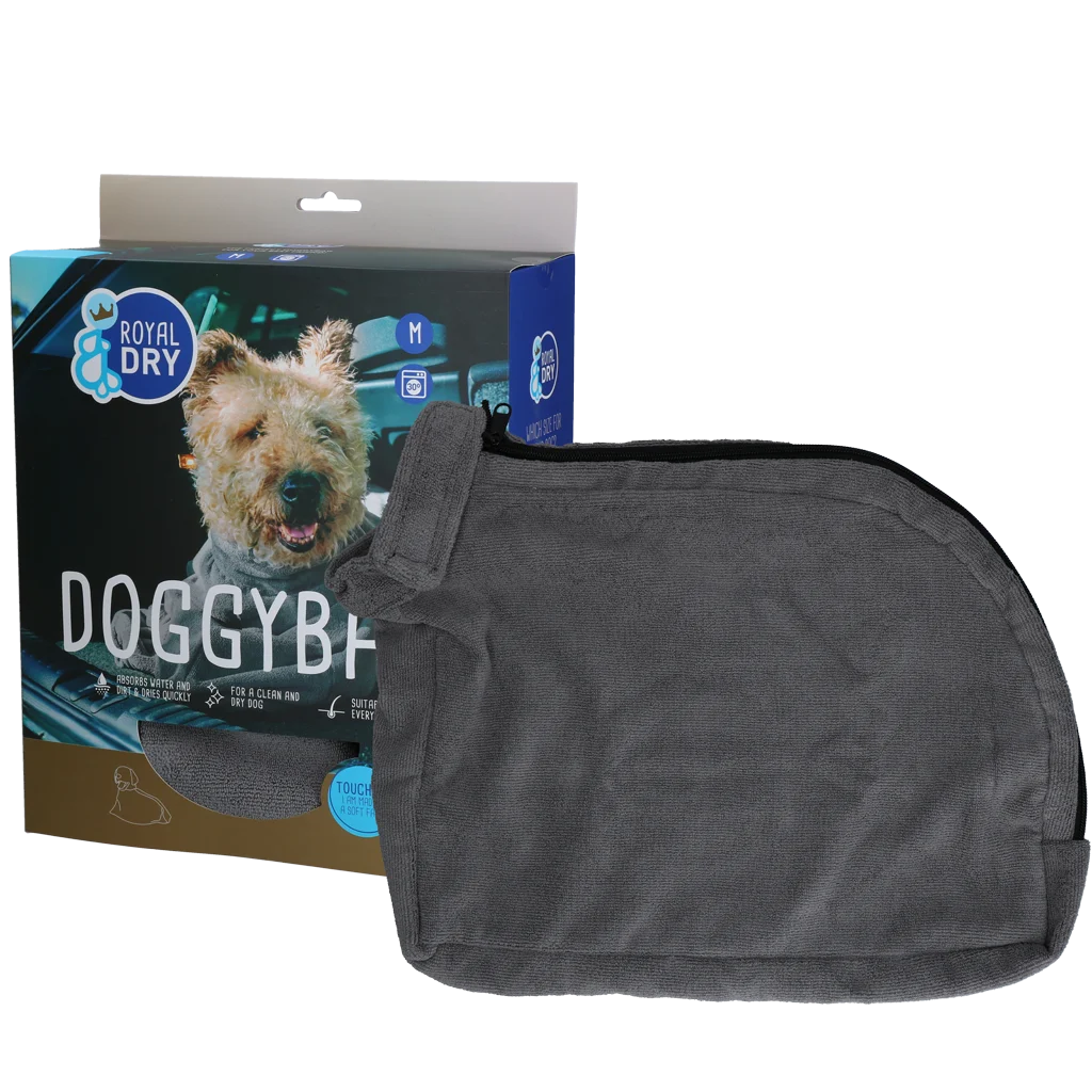 Worek do osuszania psa z mikrofibry M, długość grzbietu 60 cm – Royal Dry Doggy Bag - obrazek 1