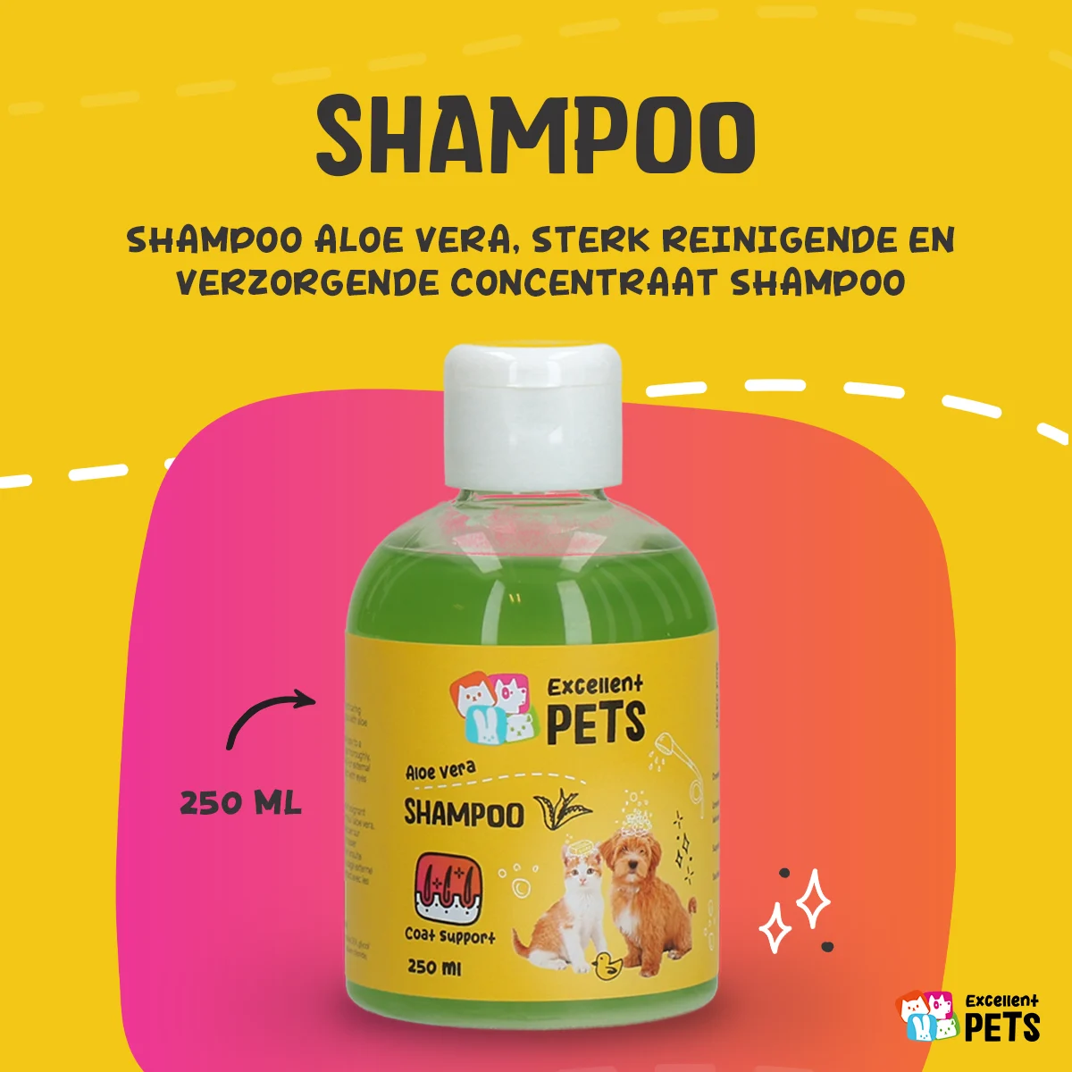 Szampon dla psów z aloesem do skóry wrażliwej, 250 ml – Excellent Pets Shampoo Aloe Vera - obrazek 2