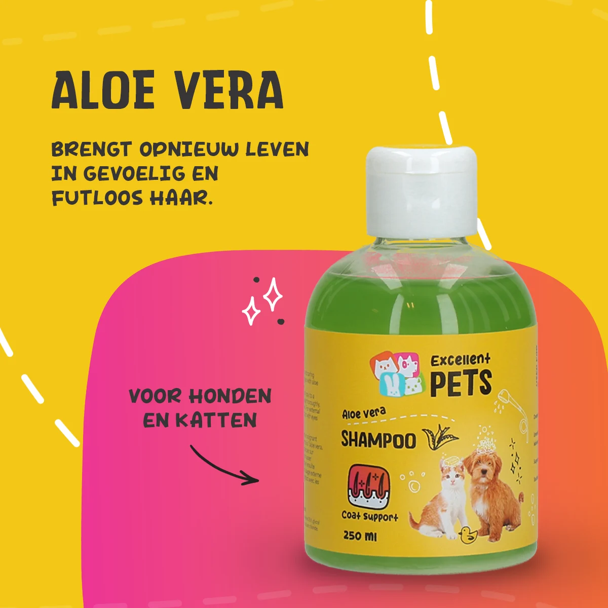 Szampon dla psów z aloesem do skóry wrażliwej, 250 ml – Excellent Pets Shampoo Aloe Vera - obrazek 4