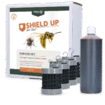 Zestaw parasolowy przeciw muchom i osom, 1 l płynu i 4 tuleje – Shield Up Stay Away Parasol Set
