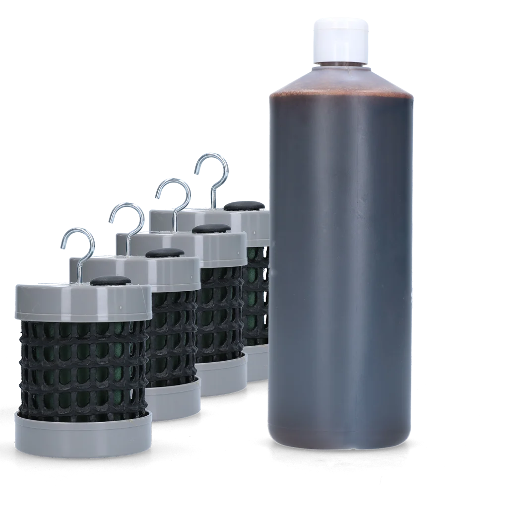 Zestaw parasolowy przeciw muchom i osom, 1 l płynu i 4 tuleje – Shield Up Stay Away Parasol Set - obrazek 2