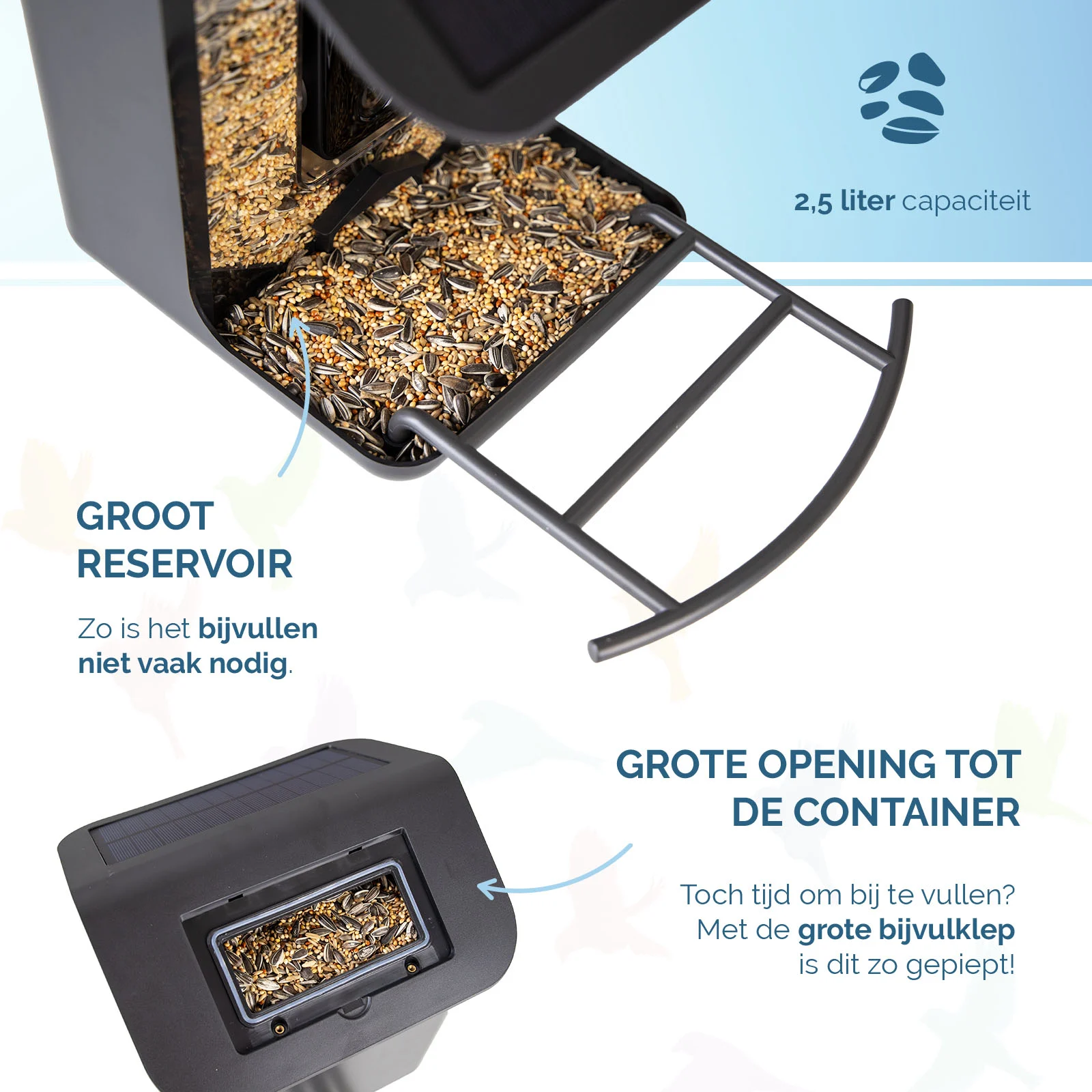 Karmnik z kamerą i panelem słonecznym, 1,5 l – Hofman Animal Care AI Bird Feeder - obrazek 4