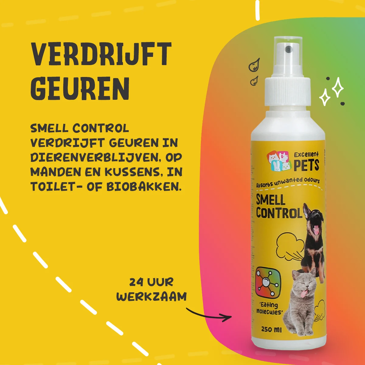 Odświeżacz powietrza w sprayu do pomieszczeń dla zwierząt 250 ml – Excellent Pets Smell Control - obrazek 5