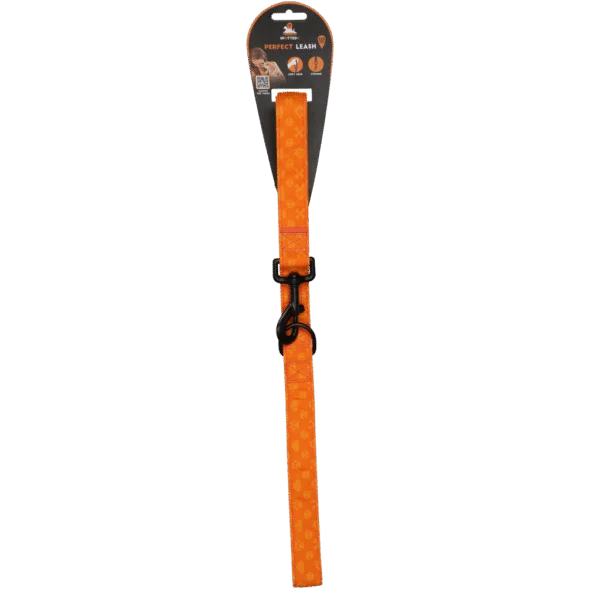 Smycz dla psa z kółkiem D, 120 cm, pomarańczowa – Spotted! Pro Perfect Leash
