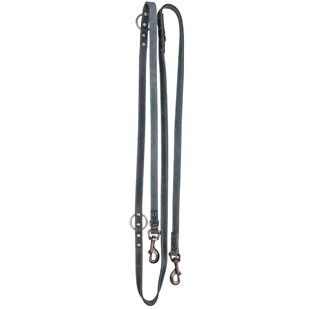 Skórzana smycz treningowa dla psa, szara, 250 cm x 16 mm – Spotted! Pro - obrazek 1
