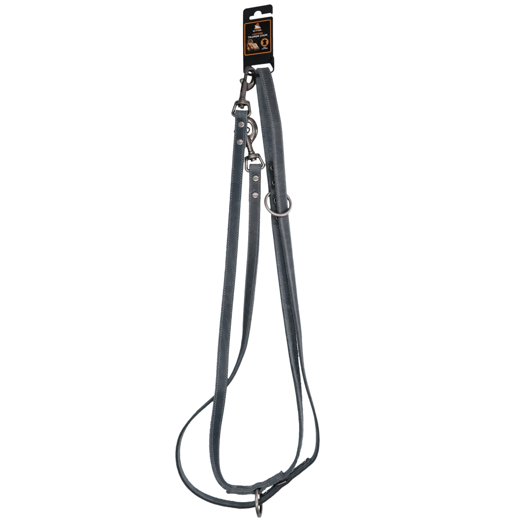 Skórzana smycz treningowa dla psa, szara, 250 cm x 16 mm – Spotted! Pro - obrazek 2