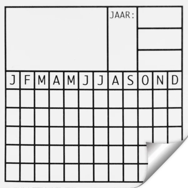Naklejka z datą do dokumentowania inspekcji, 5 x 5 cm, 10 sztuk – Hofman Pest Control Datum