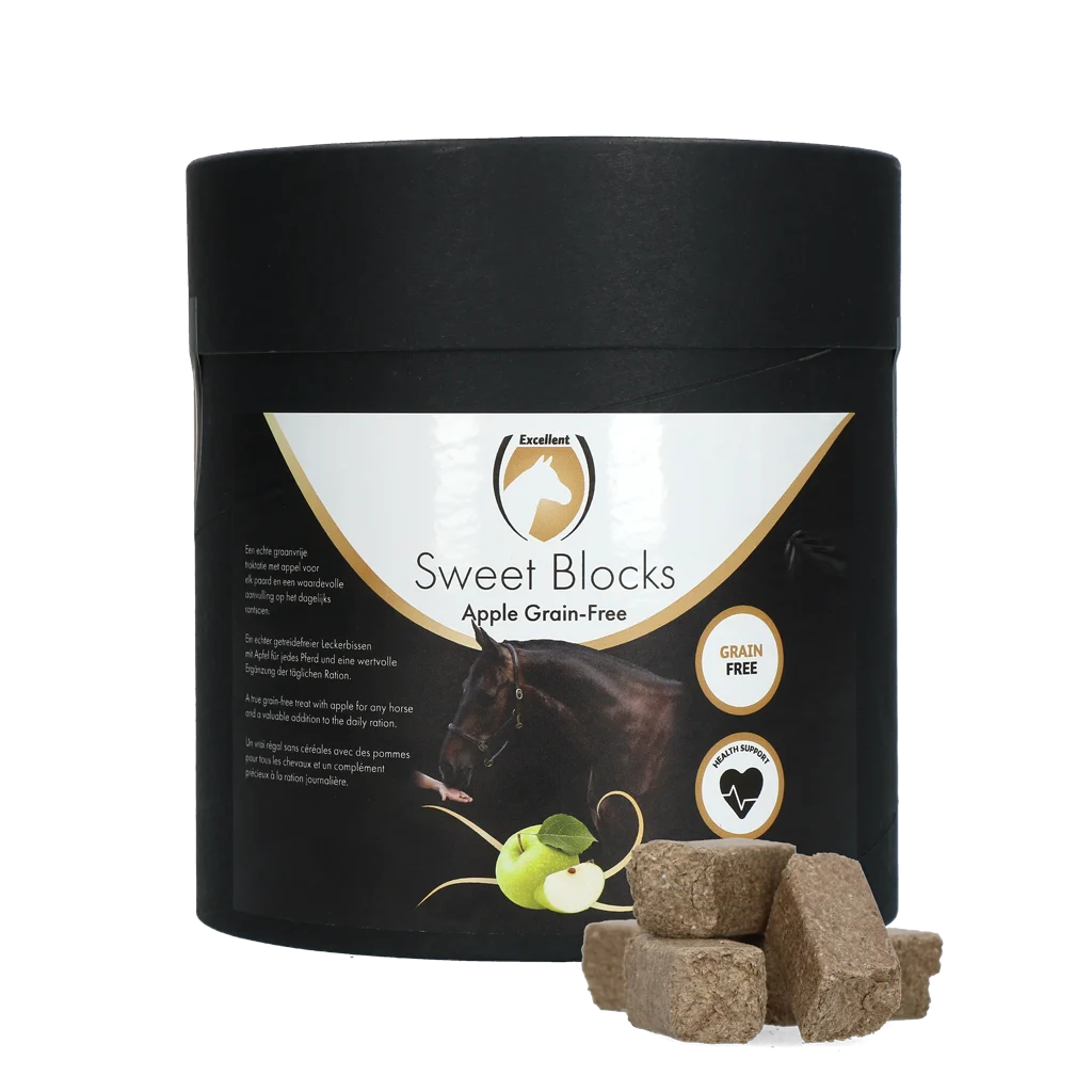 Przysmaki dla koni o smaku jabłkowym, bezzbożowe, 1,2 kg – Excellent Horse Sweet Blocks Grain-Free - obrazek 1