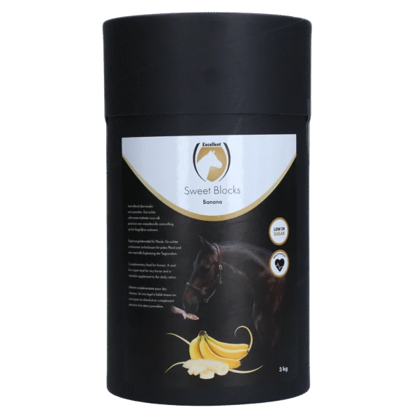Przysmaki dla koni z bananem, niska zawartość cukru, 3 kg – Excellent Horse Sweet Blocks