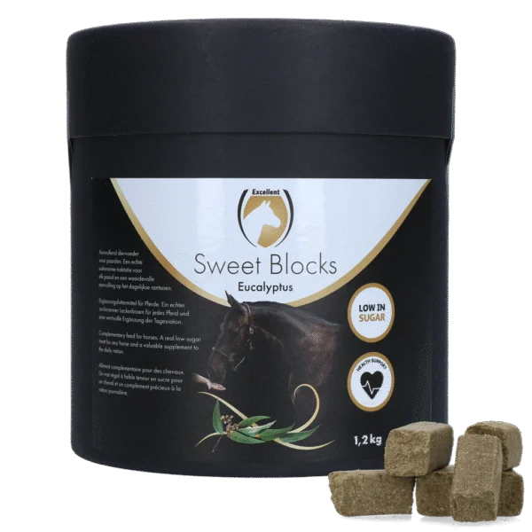 Przysmaki dla koni Eukaliptus, niska zawartość cukru, 1,2 kg – Excellent Horse Sweet Blocks