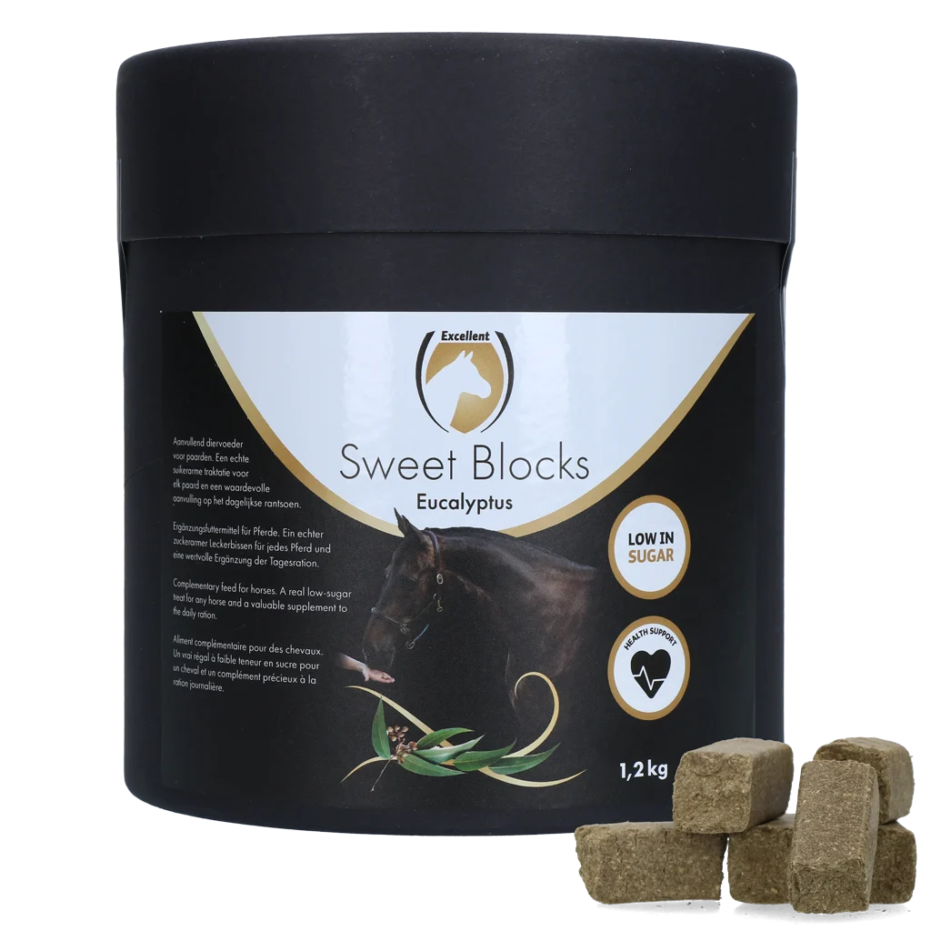 Przysmaki dla koni Eukaliptus, niska zawartość cukru, 1,2 kg – Excellent Horse Sweet Blocks - obrazek 1