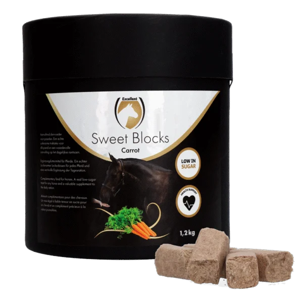 Przysmaki dla koni z marchewką, o niskiej zawartości cukru, 1,2 kg – Excellent Horse Sweet Blocks