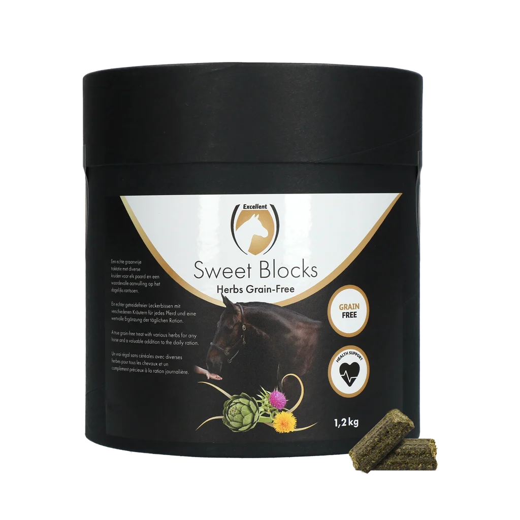 Przysmaki dla koni z ziołami, bez zbóż, 1,2 kg – Excellent Horse Sweet Blocks Grain-Free - obrazek 1