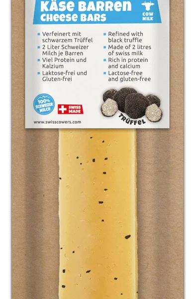 Gryzak serowy dla psów z czarną truflą, rozmiar L – SwissCowers Cheese Bars Truffle L