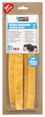 Serowy gryzak dla psa z czarną truflą, rozmiar S – SwissCowers Cheese Bars Truffle S