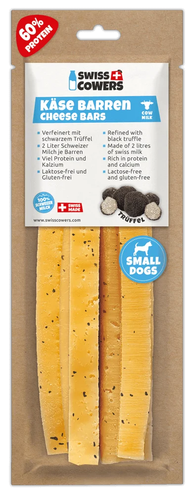 Serowy gryzak dla psa z czarną truflą, rozmiar S – SwissCowers Cheese Bars Truffle S - obrazek 1
