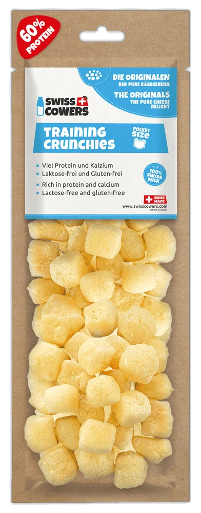 Serowe przysmaki treningowe dla psów, 30 nagród – SwissCowers Cheese Crunchies Training Original - obrazek 1