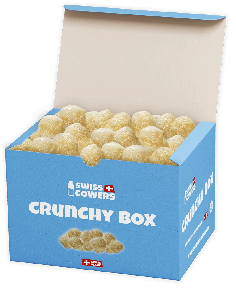 Serowe przysmaki dla psów, chrupiące, 118 przysmaków – SwissCowers Cheese Crunchies Crunchy Box - obrazek 1