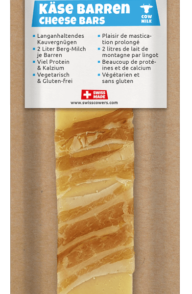Serowy gryzak dla psów z bekonem, bez laktozy – SwissCowers Cheese Bars Bacon L