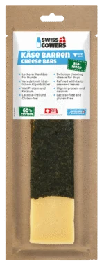 Serowy gryzak dla psa z wodorostami, bez laktozy – SwissCowers Cheese Bars Seaweed L