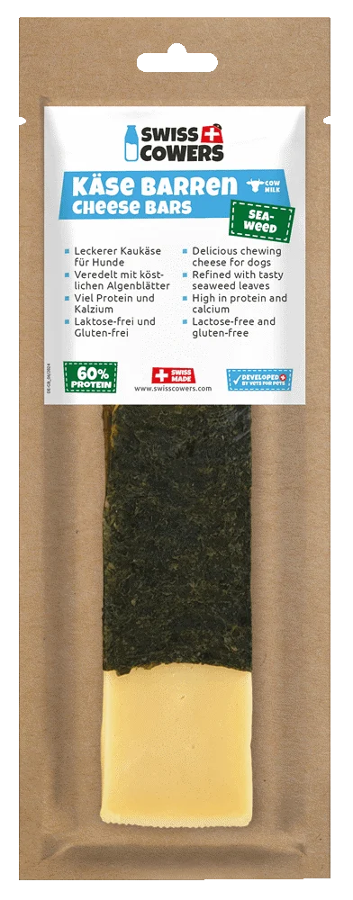 Serowy gryzak dla psa z wodorostami, bez laktozy – SwissCowers Cheese Bars Seaweed L - obrazek 1