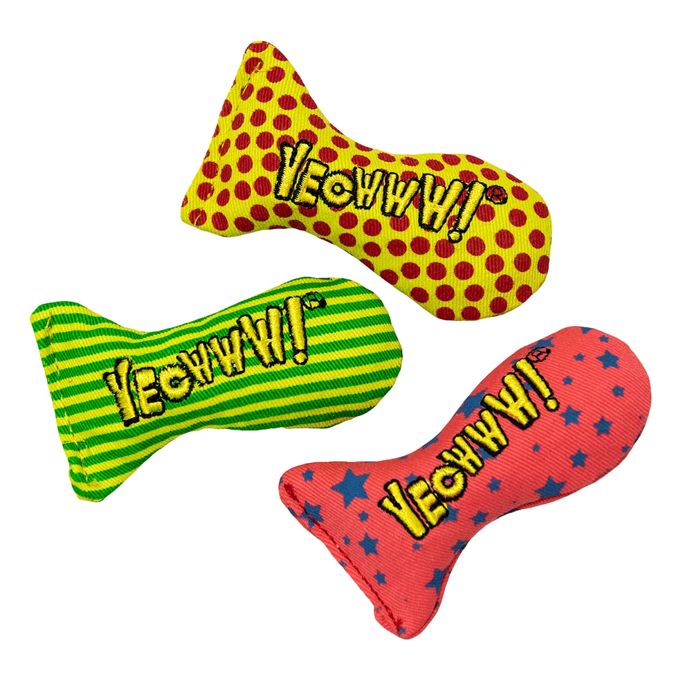Sardynki, zabawki dla kotów z kocimiętką – Yeowww! Stinkies Catnip Sardines Trio - obrazek 4