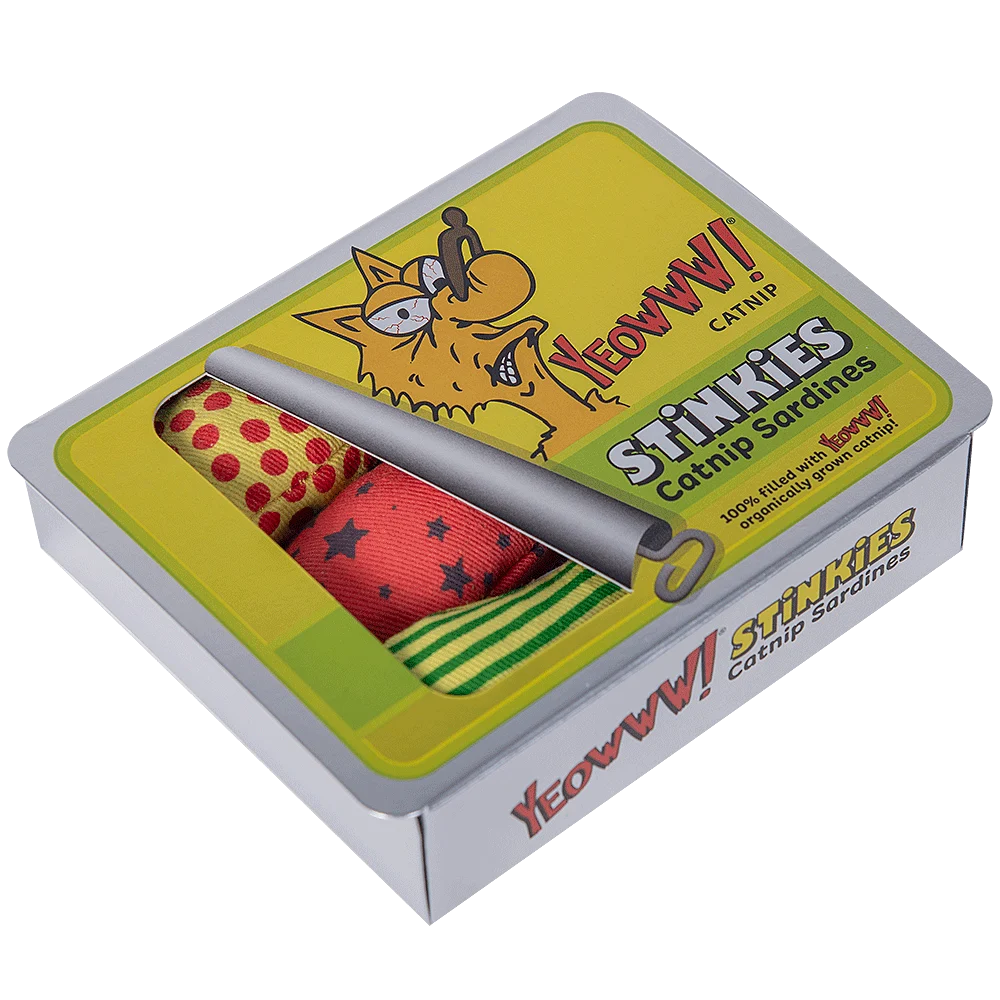 Sardynki, zabawki dla kotów z kocimiętką – Yeowww! Stinkies Catnip Sardines Trio - obrazek 3
