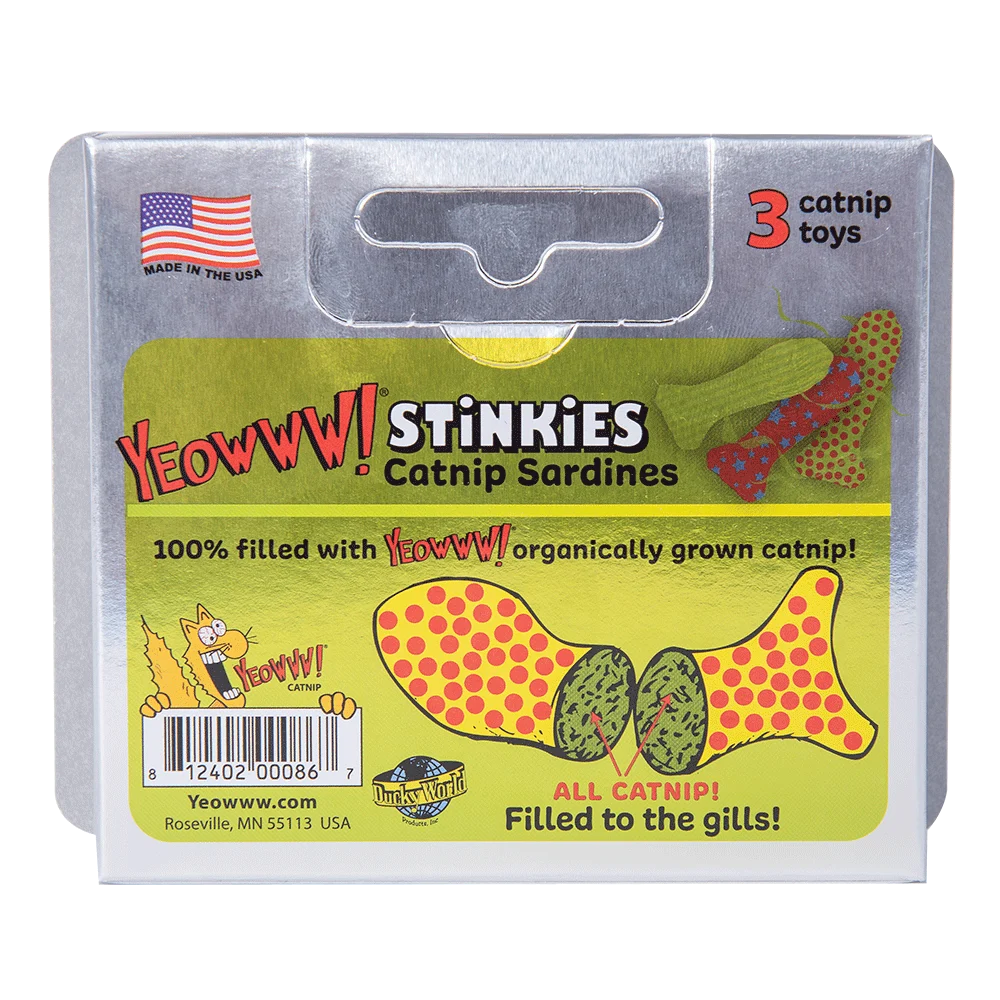 Sardynki, zabawki dla kotów z kocimiętką – Yeowww! Stinkies Catnip Sardines Trio - obrazek 2