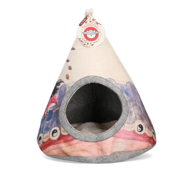 Tipi dla kota z poduszką, 42 x 56 cm – Takara Tipi Yin Yang