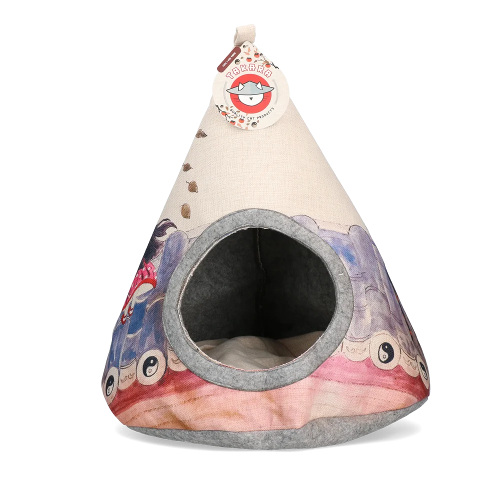 Tipi dla kota z poduszką, 42 x 56 cm – Takara Tipi Yin Yang - obrazek 1