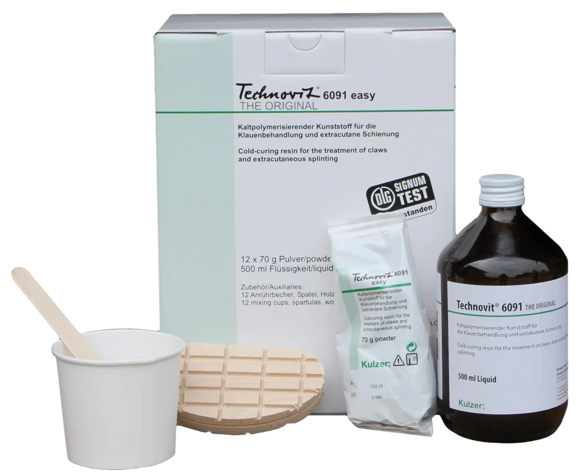 Zestaw do leczenia racic na 12 zabiegów, 12 × 70 g – Kulzer Technovit 6091 Easy - obrazek 1