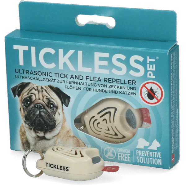 Odstraszacz kleszczy i pcheł dla psa i kota z ultradźwiękami, beżowy – Tickless Pet