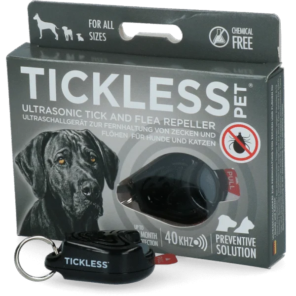 Odstraszacz kleszczy i pcheł dla psa i kota z ultradźwiękami, czarny – Tickless Pet