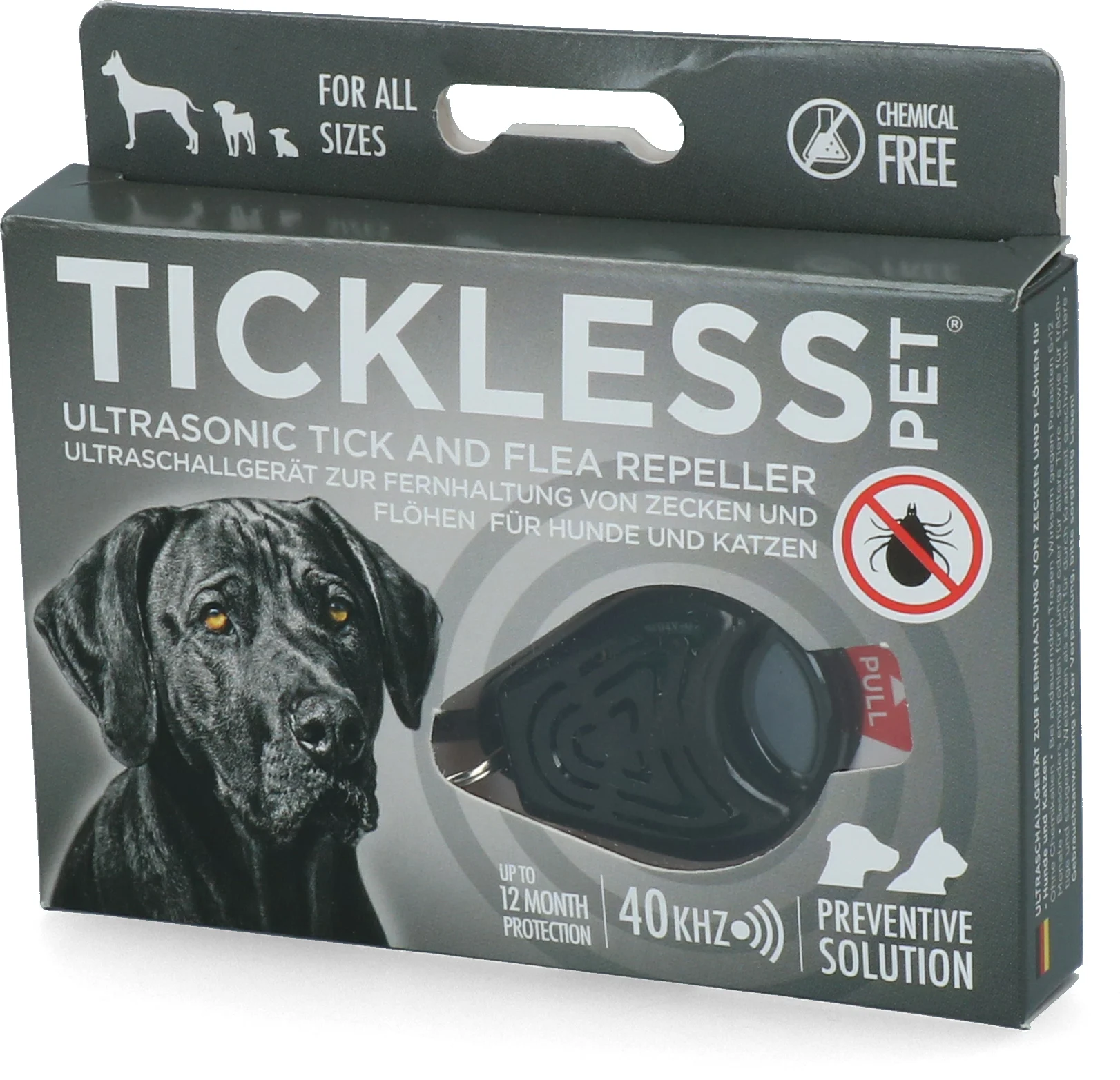 Odstraszacz kleszczy i pcheł dla psa i kota z ultradźwiękami, czarny – Tickless Pet - obrazek 2