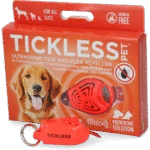 Odstraszacz kleszczy i pcheł dla psa i kota z ultradźwiękami, pomarańczowy – Tickless Pet