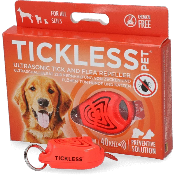 Odstraszacz kleszczy i pcheł dla psa i kota z ultradźwiękami, pomarańczowy – Tickless Pet