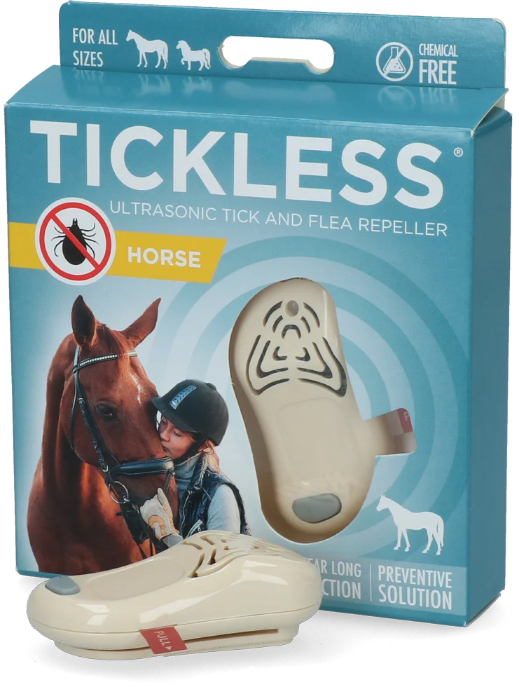 Ultradźwiękowy odstraszacz kleszczy dla koni, beżowy – Tickless Horse - obrazek 1