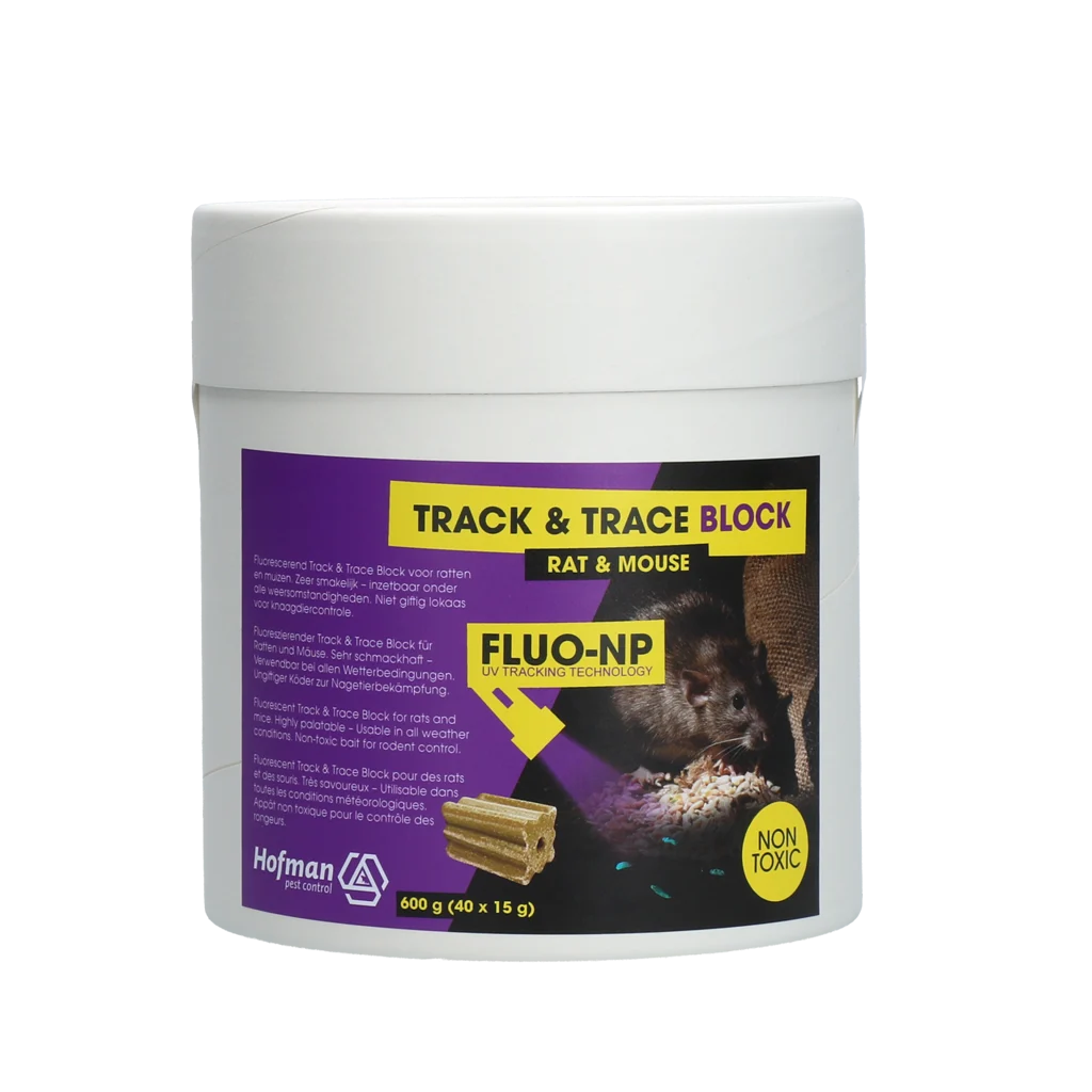 Blok monitorujący myszy i szczury, fluorescencyjny, 40 x 15 g – Fluo-NP Track & Trace Block - obrazek 1