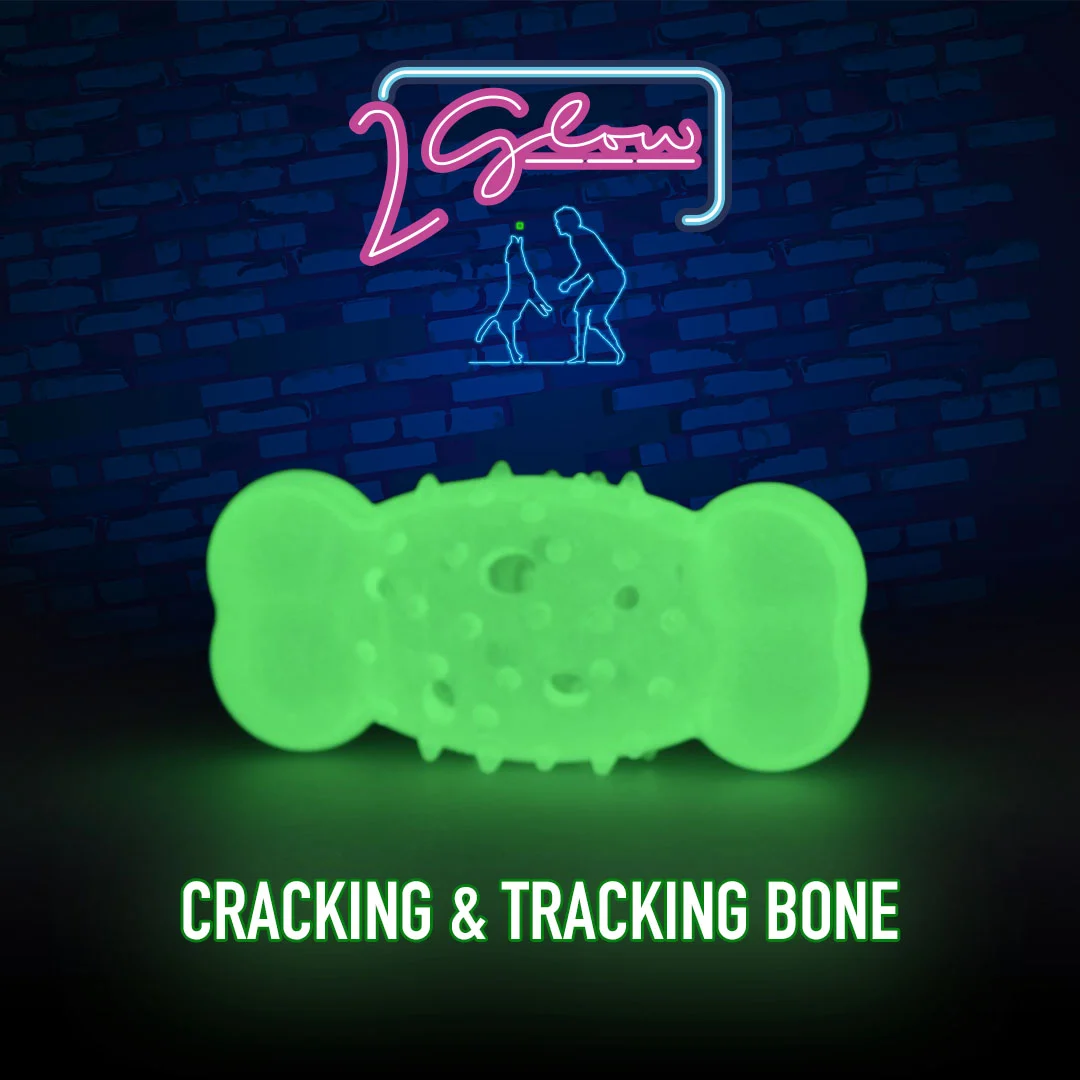 Świecąca zabawka w kształcie kości dla psów – 2 Glow Cracking & Tracking Bone - obrazek 3
