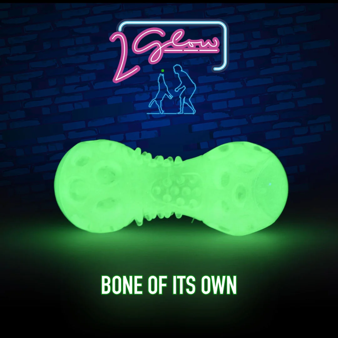 Świecąca zabawka w kształcie kości dla psa – 2 Glow Bone of it's Own - obrazek 3