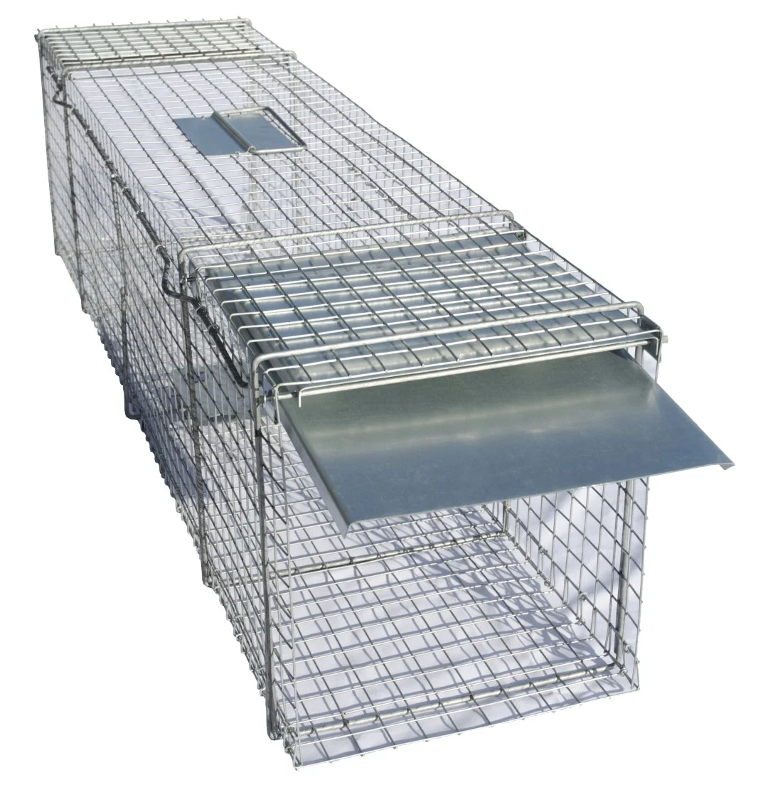 Pułapka żywołowna z ocynkowanej stali na kuny i szczury, 102 x 17 x 20 cm – Hofman Pest Control - obrazek 3