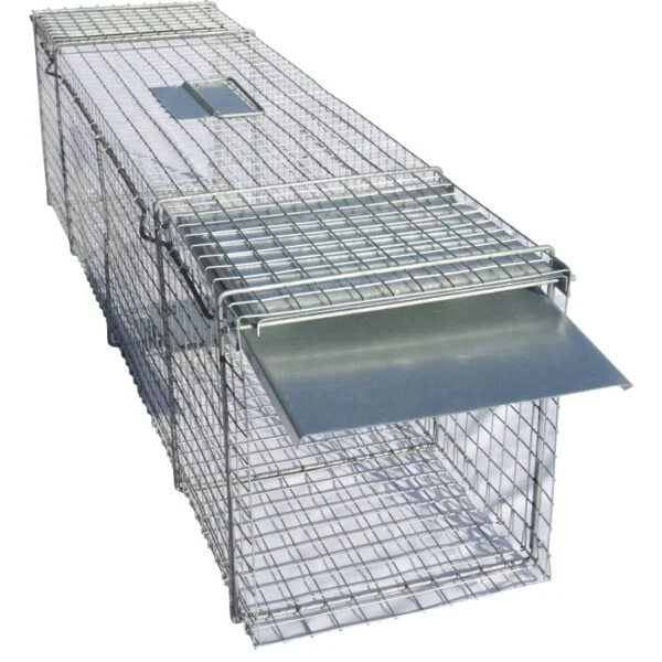 Pułapka przejściowa z ocynkowanej stali na kuny i szczury, 122 x 29 x 32 cm – Hofman Pest Control
