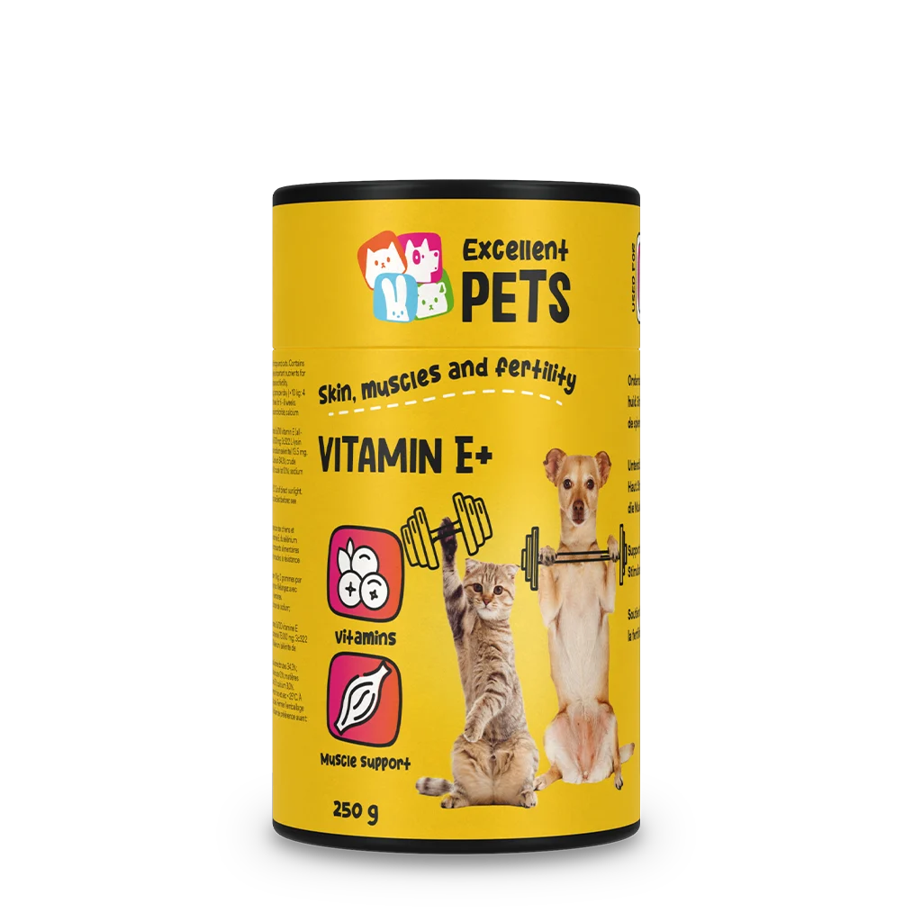VITA00250.png Suplement w proszku dla psów i kotów z witaminą E i selenem, 250 g – Excellent Pets Vitamin E+ - obrazek 1