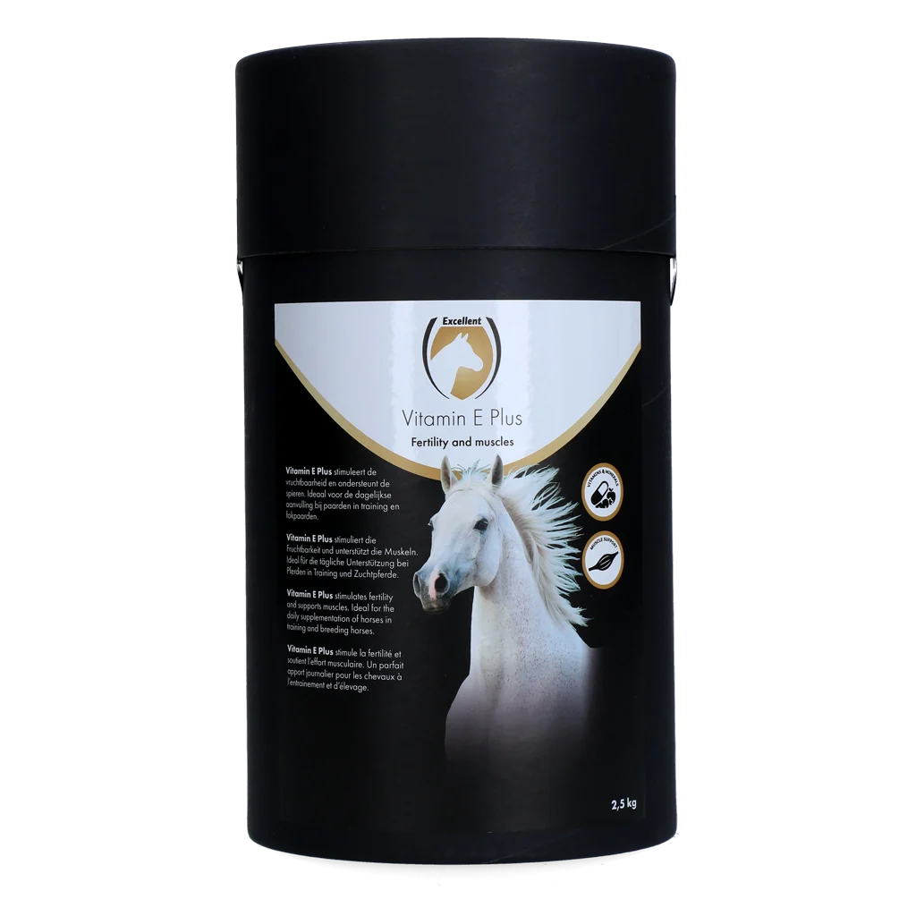 Suplement witaminy E dla koni z lizyną i selenem, 2,5 kg – Excellent Horse Vitamin E Plus - obrazek 1
