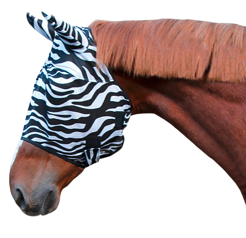 Vliegenmasker voor Paarden met Oorbescherming, Zebra Full Maska przeciw muchom dla koni z osłoną uszu, Zebra Full