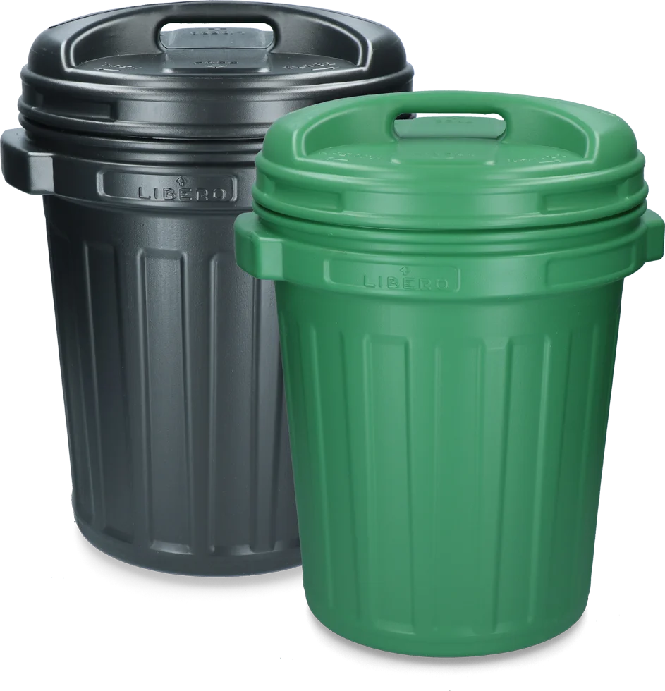 Pojemnik na paszę z zamknięciem obrotowym, 40 l, czarny - obrazek 1
