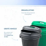 Pojemnik na paszę z zamknięciem obrotowym, 70 l, czarny - obrazek 4