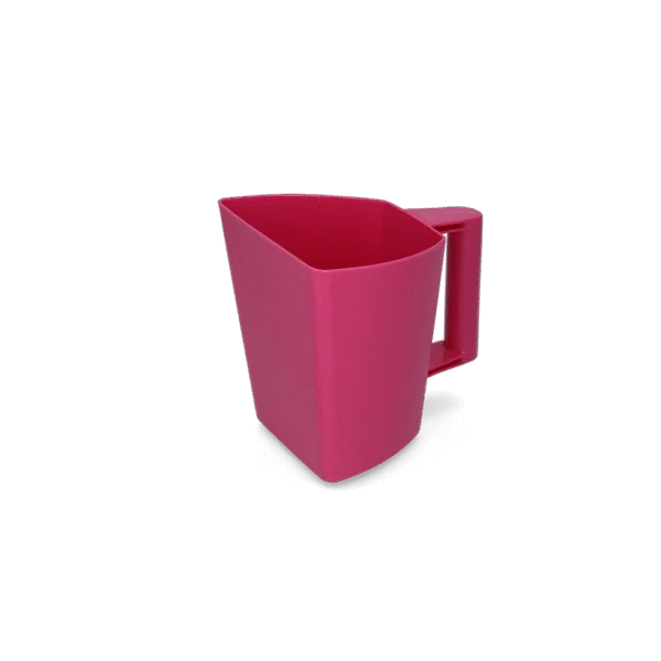 Plastikowa miarka do paszy ze skalą pojemności, 2 l, różowa – Vplast Plus