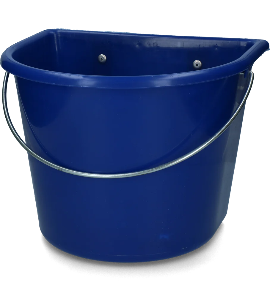Pojemnik na paszę z hakami do zawieszenia i uchwytem, 15 l, granatowy – Vplast - obrazek 1